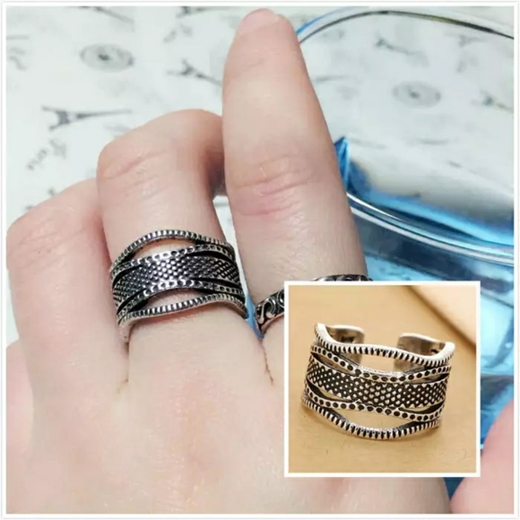 NEW Trendy Unisex | 925 Silver Multi Strand Ring - Picture 4 of 11